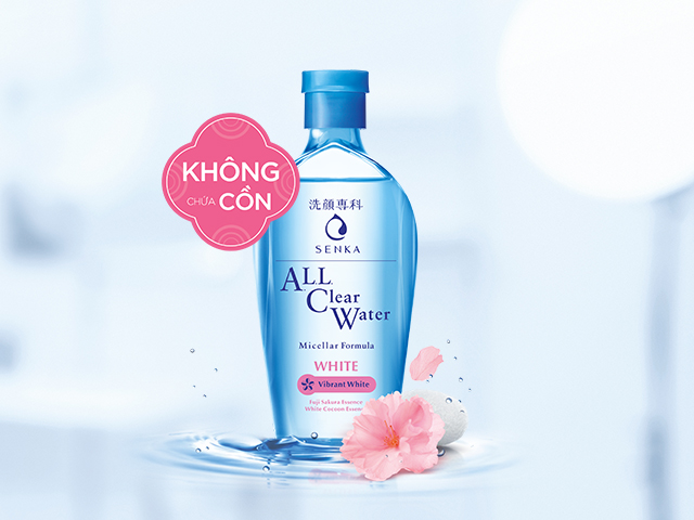 Combo 2 sản phẩm Nước tẩy trang SENKA A.L.L. CLEAR WATER Micellar Formula White 230ml và Sữa Rửa Mặt Tạo Bọt Chiết Xuất Đất Sét Trắng Senka Perfect White Clay New |