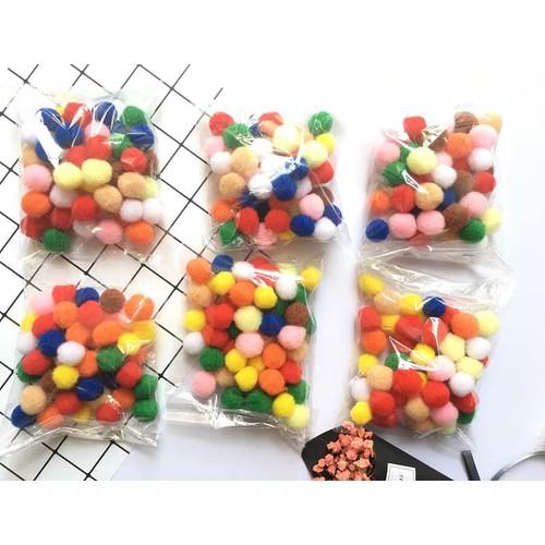 Túi 50 quả Pompom làm đồ chơi mầm non - djjd