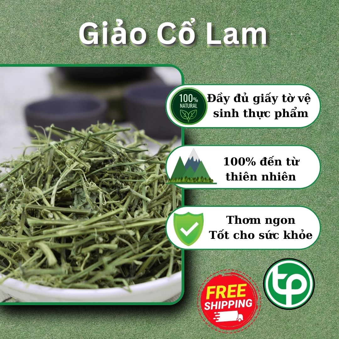 Cây giảo cổ lam sấy khô 500g - Thảo Dược Tấn Phát - Hỗ trợ giảm cân và điều hoà đường huyết