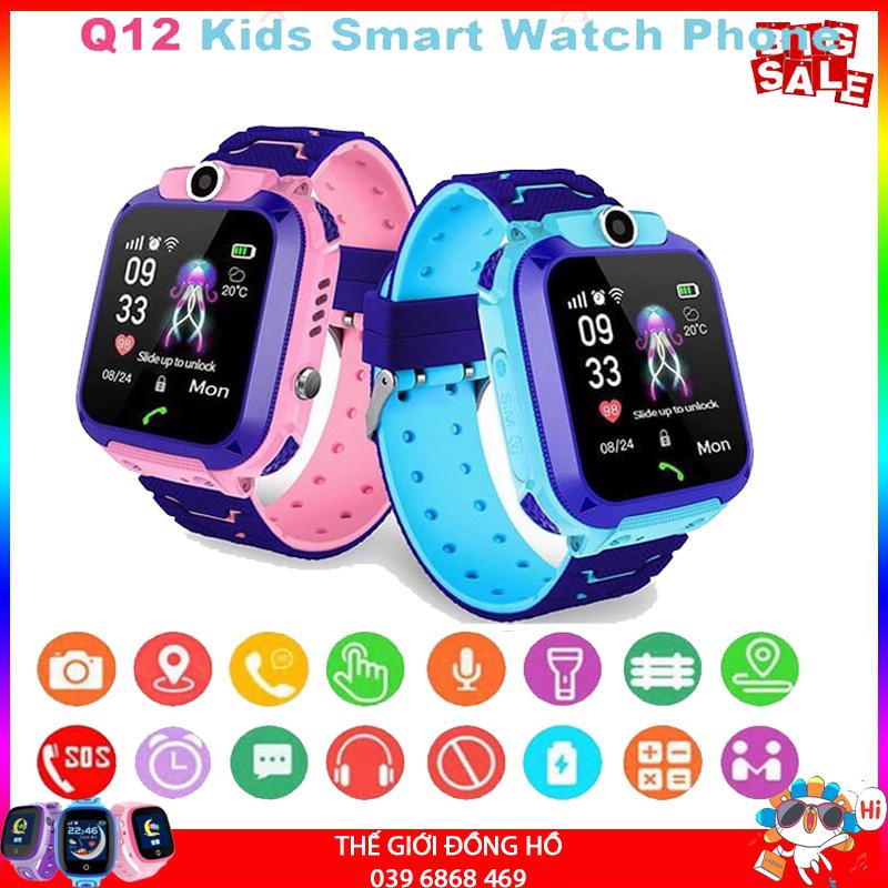 Đồng Hồ Thông Minh GPS Định Vị Cho Trẻ Em Smart Watch Q12 Thế Hệ Mới 2019. Nhắn Tin Gọi Điện, Chống Thấm Nước Cao Cấp, Camera Chụp Hình Sắc Nét, Trò Chơi Giải Trí.