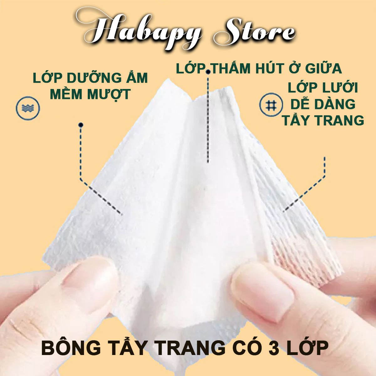 Bông tẩy trang 3 lớp coton pad 222 miếng