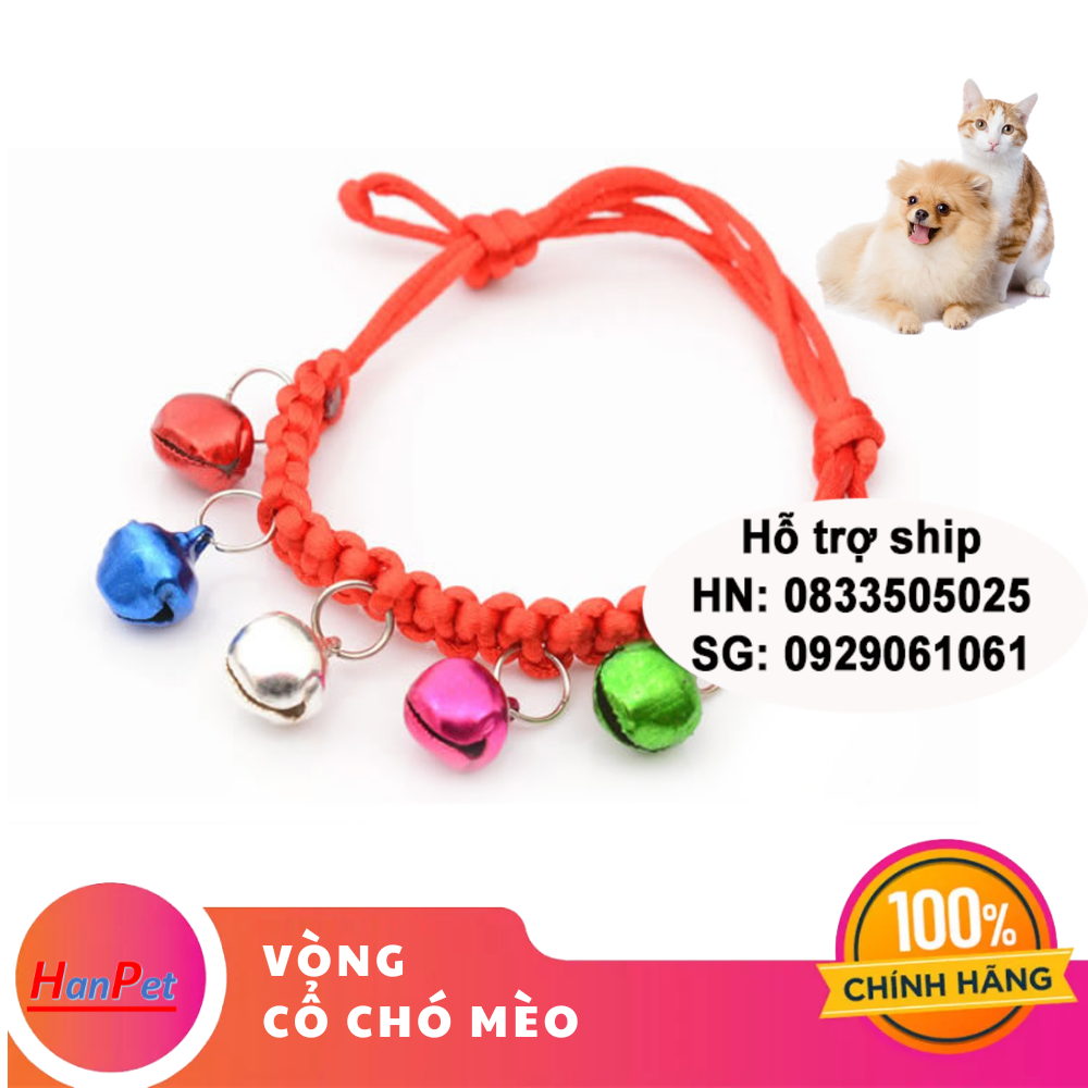 Vòng cổ chó mèo nhiều chuông cao cấp - dùng cho cú từ 1- 5kg