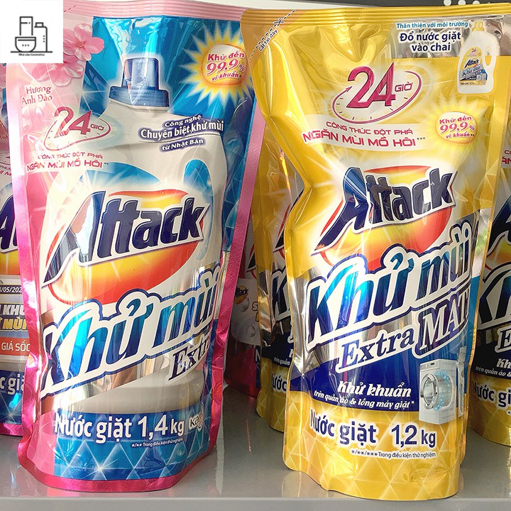 Combo 3 Túi Nước giặt quần áo ATTACK 1,4kg