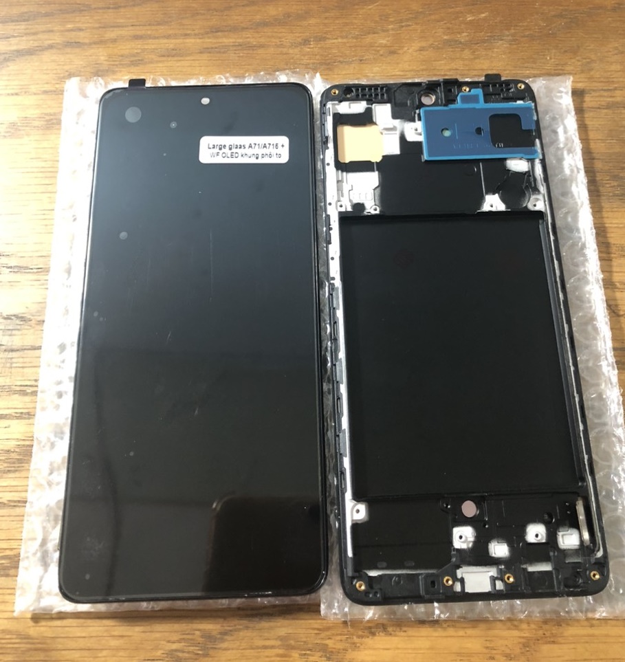 Màn hình samsung a71 zin oled phôi to kem khung