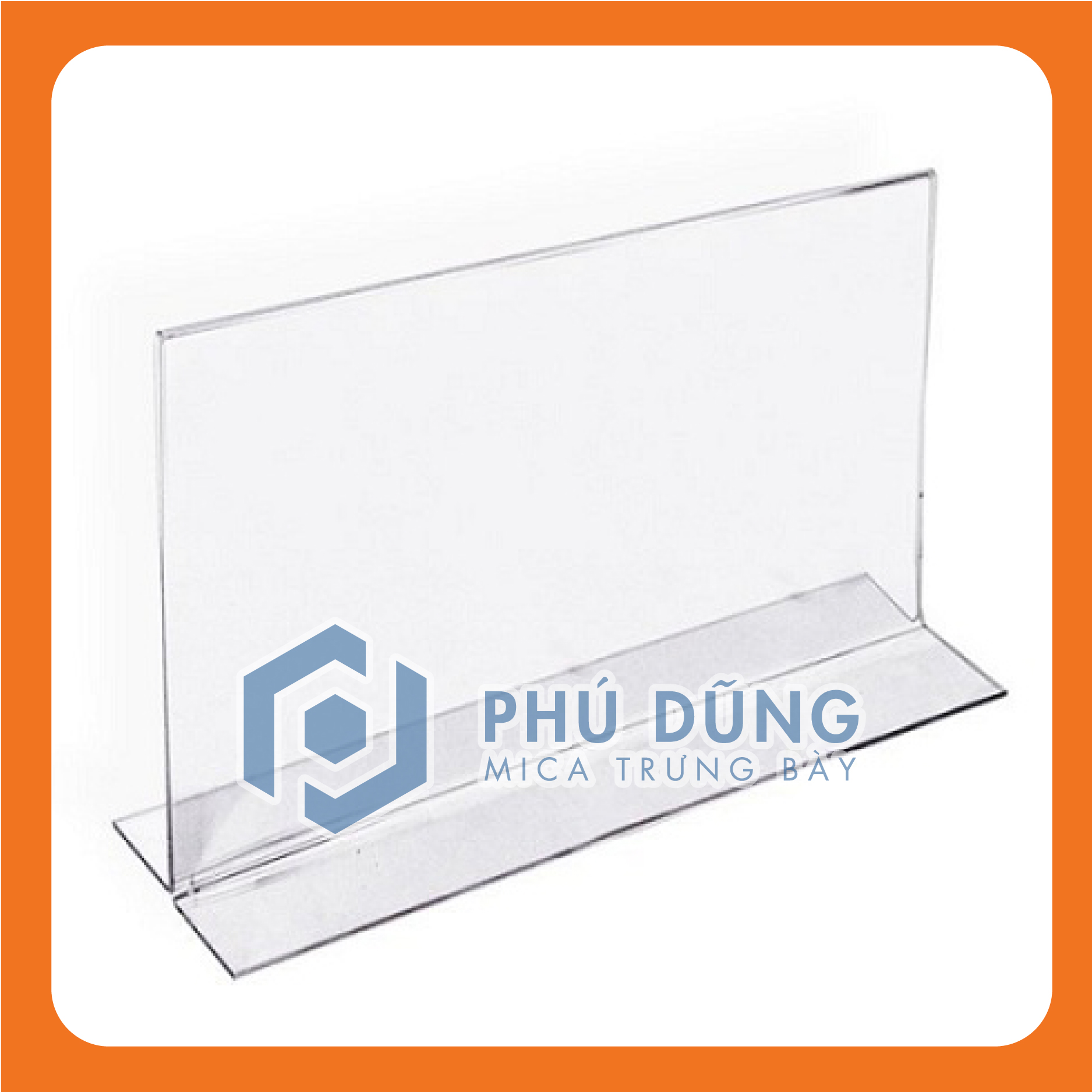 [HCM]Kệ Menu Mica NGANG A4 Đế Lùa