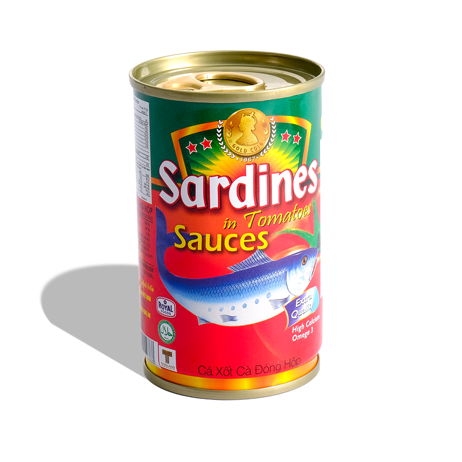[HSD-11-2024-Cá Hộp 3 Cô Gái] Cá Mòi Xốt Cà Sardines Lon 155gr - Nắp giựt