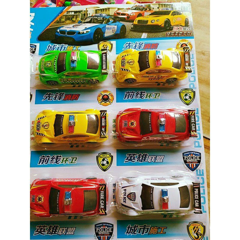 Vỉ 12 Chiếc Ô Tô Cảnh Sát Đồ Chơi Chạy Đà Siêu Hót ( Sỉ Đồ Trẻ Em)