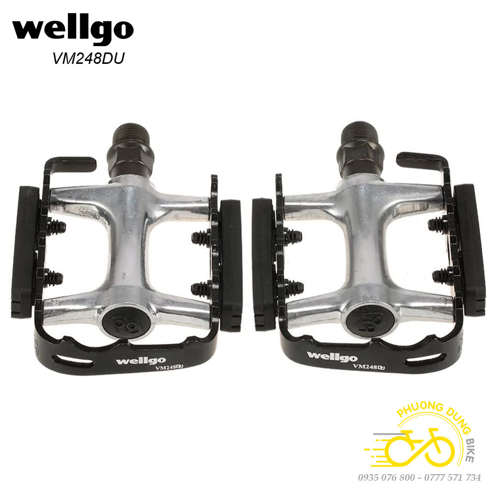 Wellgo Vm248Du Bicycle Aluminum Pedals – Aluminum Pedals, Smooth Bearings, Anti-Slip, Durable