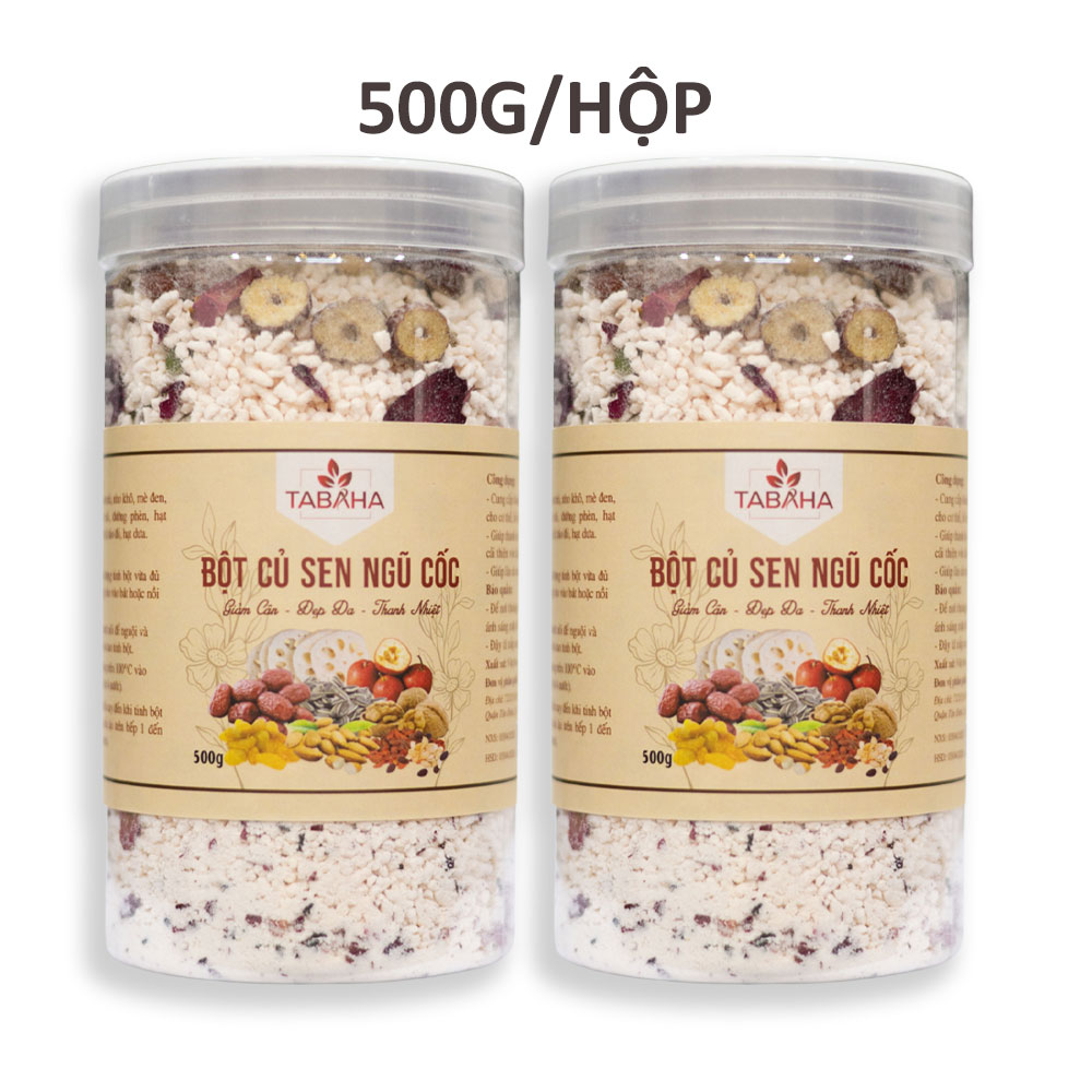 Bột Củ Sen Ngũ Cốc Tabaha -  cho người ăn kiêng, dưỡng nhan, thanh lọc ( Hũ 500g)