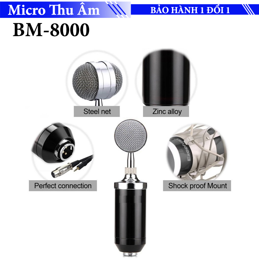 Micro hát Karaoke/ Thu âm chuyên nghiệp BM-8000