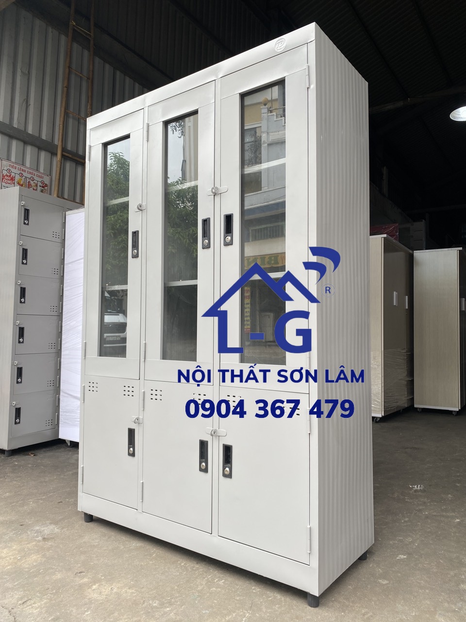 TỦ HỒ SƠ 3 CỬA KIẾNG DÀY MÀU XÁM