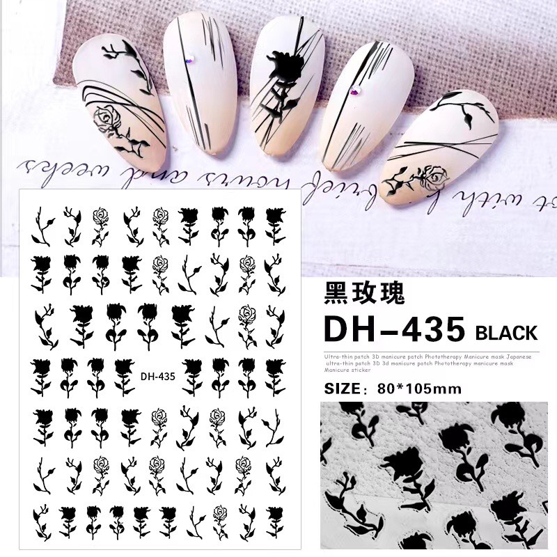 STICKER DÁN MÓNG HOA HỒNG HÓT