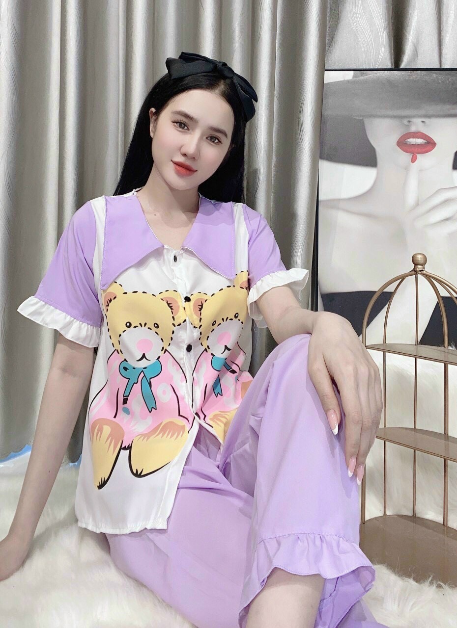 Đồ Bộ Pijama TNQD Nữ Lụa HÀN Đep Form dưới 56kg