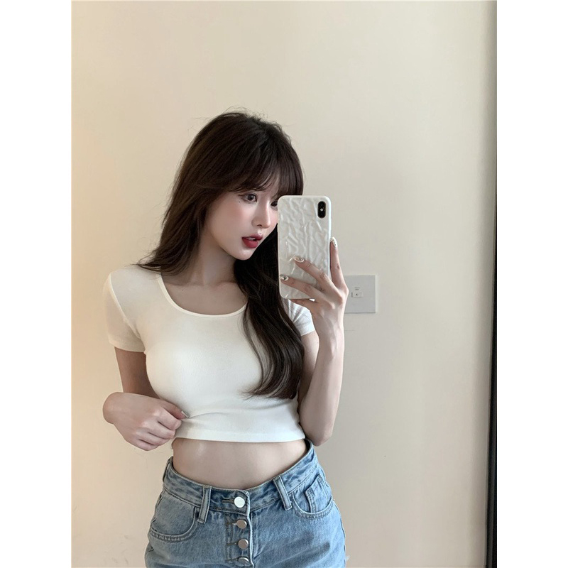 Áo thun croptop nữ form body thời trang