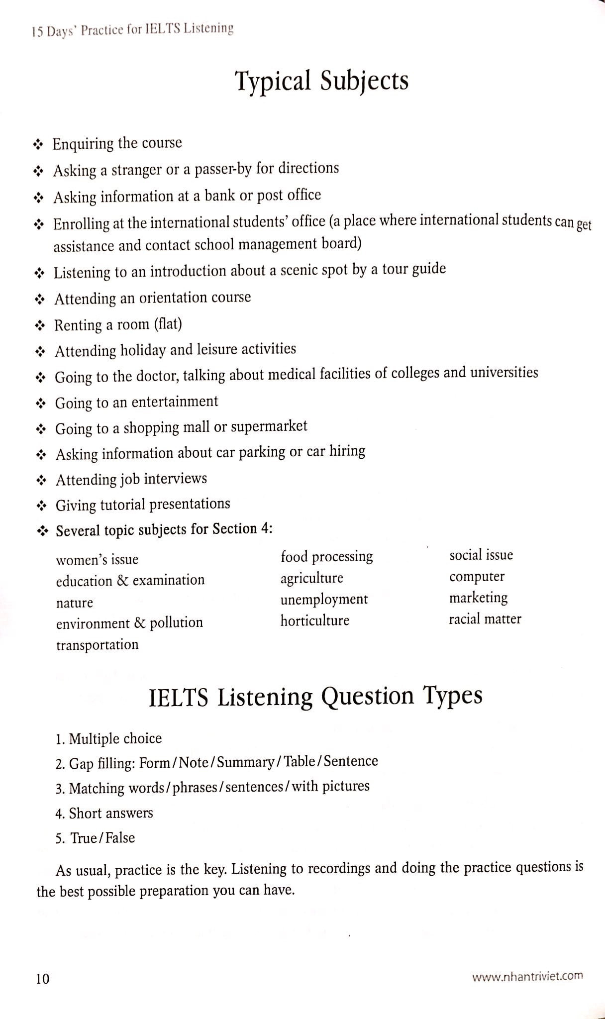 Sách Fahasa - 15 Days' Practice For Ielts - Listening