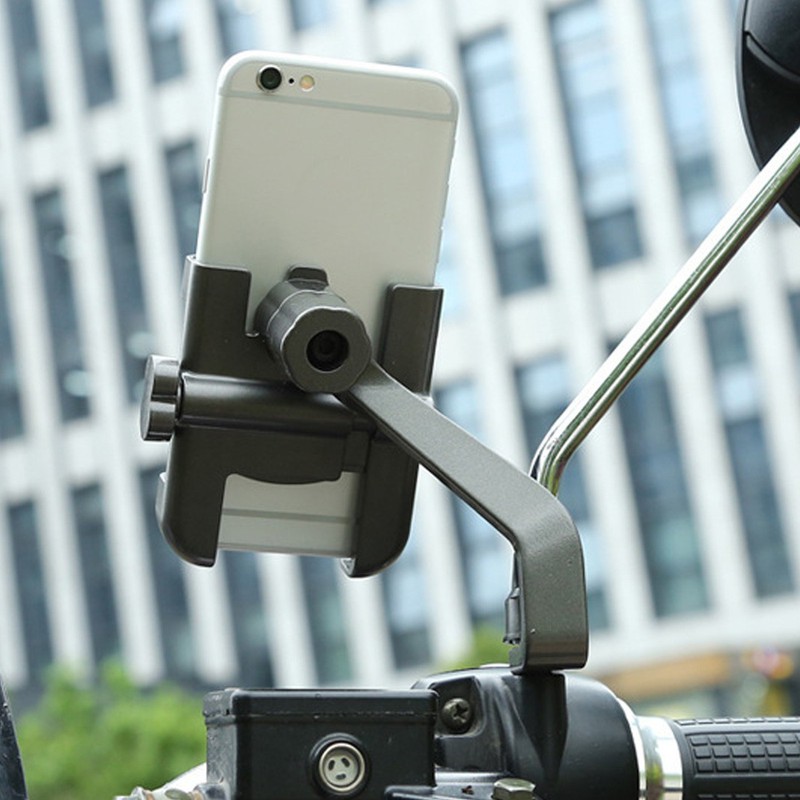 GIÁ ĐỞ KẸP ĐIỆN THOẠI  trên xe máy kim loại 100% C2,Chống shock và trơn trượt An toàn hơn chắc chắn hơn với bốn góc bấu - Xoay 360 độ