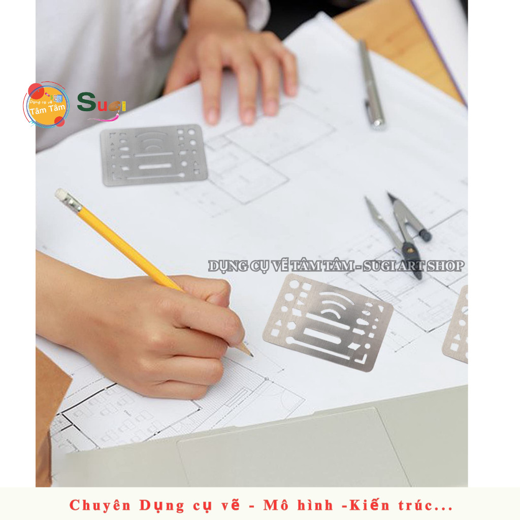[ Tâm Tâm ] Thước Che Tẩy - Erasing Shield - Thước Chắn tẩy