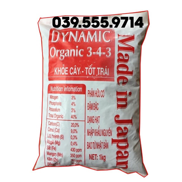 Phân Bón Hữu Cơ DYNAMIC 3-4-3 1kg