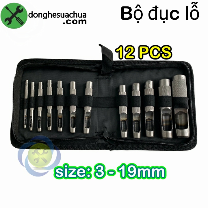 Bộ đục lỗ đài loan 12 chi tiết 3-19mm đl-319
