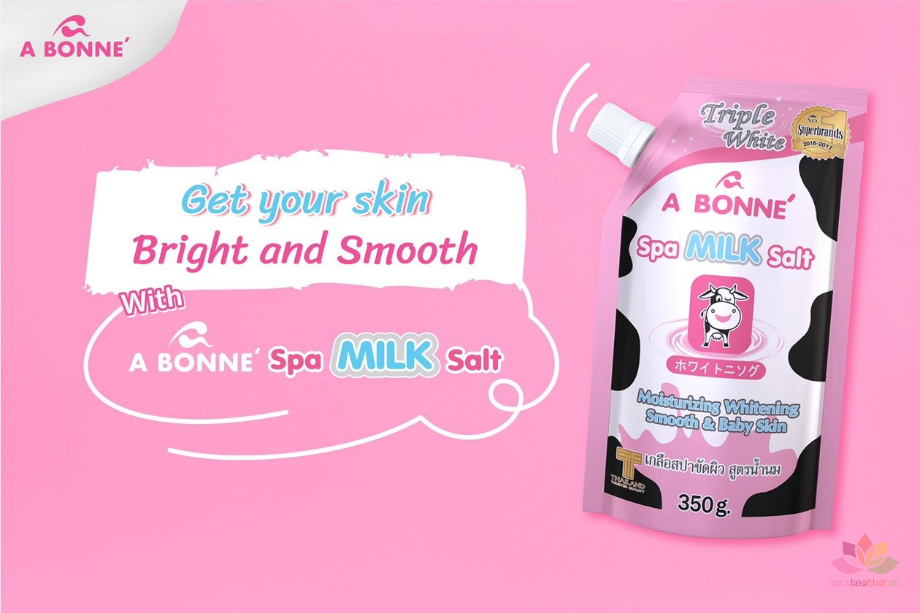 Muối Tắm ABONNE Tẩy Tế Bào Chết - A Bonné Triple White Spa Milk sữa bò giảm mụn lưng Thái Lan 350g