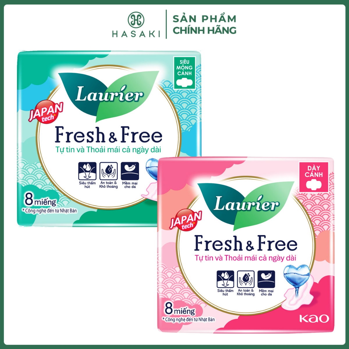 Băng Vệ Sinh Laurier Fresh&Free 22cm Hasaki Sản Phẩm Chính Hãng