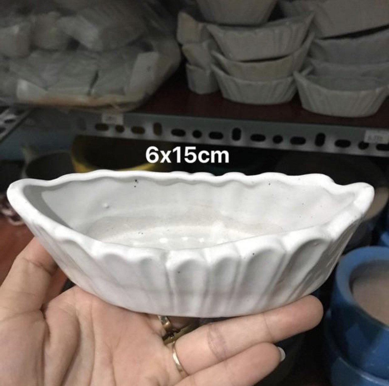 Chậu sứ mini làm handmade dáng thuyền