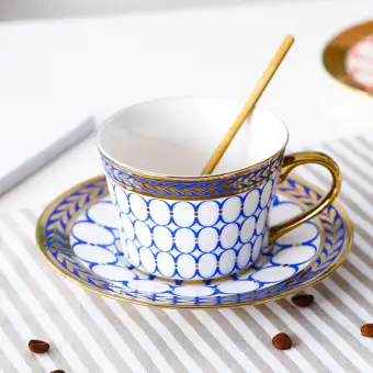 European Style Coffee Cup Saucer Set Ceramic Phnom Penh China Simple Afternoon Tea Black Ear European Style Coffee Cup Saucer Set Ceramic Phnom Penh China Simple Afternoon Tea Black Ear