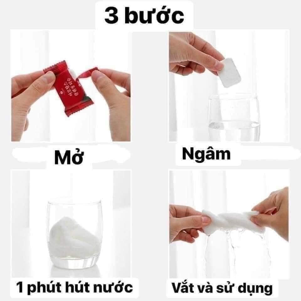 Combo 100 chiếc khăn lau mặt nén hình viên kẹo ( 5 gói mỗi gói 20 cái)