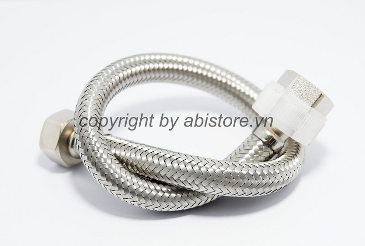 DÂY CẤP NƯỚC NÓNG LẠNH INOX 304 ỐC ĐỒNG MẠ XI SIÊU BỀN BẢO HÀNH 10 NĂM DÀI 40CM 60CM 80CM 1 MÉT