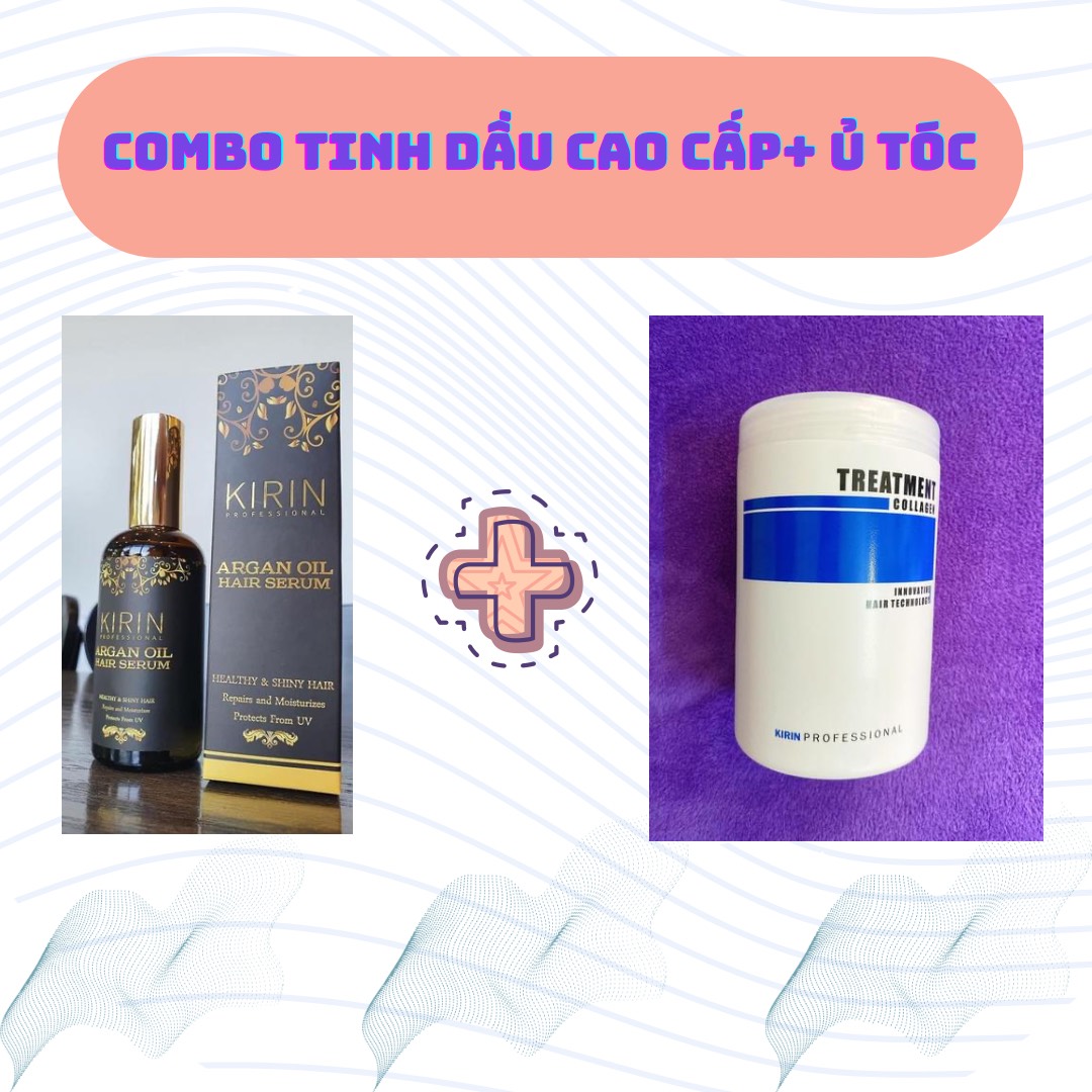 Combo Tinh dầu Argan Kirin 100ml + Ủ tóc Collagen