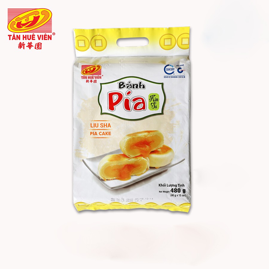 Bánh pía kim sa Đậu xanh Tân Huê Viên túi 12 cái bánh- 10 vị bánh pía Sóc Trăng mini, bánh kẹo ăn vặt