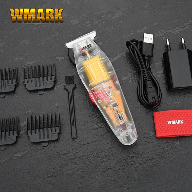 Tông đơ bấm viền WMARK vỏ trong suốt- bấm viền- tatto- dọn khung- dụng cụ làm tóc ptc
