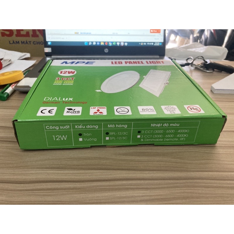 Đèn led âm trần 12w tròn 3 màu MPE