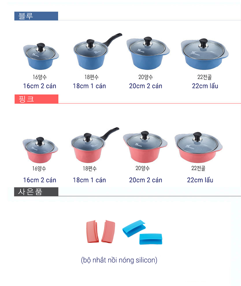Nồi đá Ecoramic cao cấp phủ 5 lớp chống dính ceramic siêu bền – 22 cm