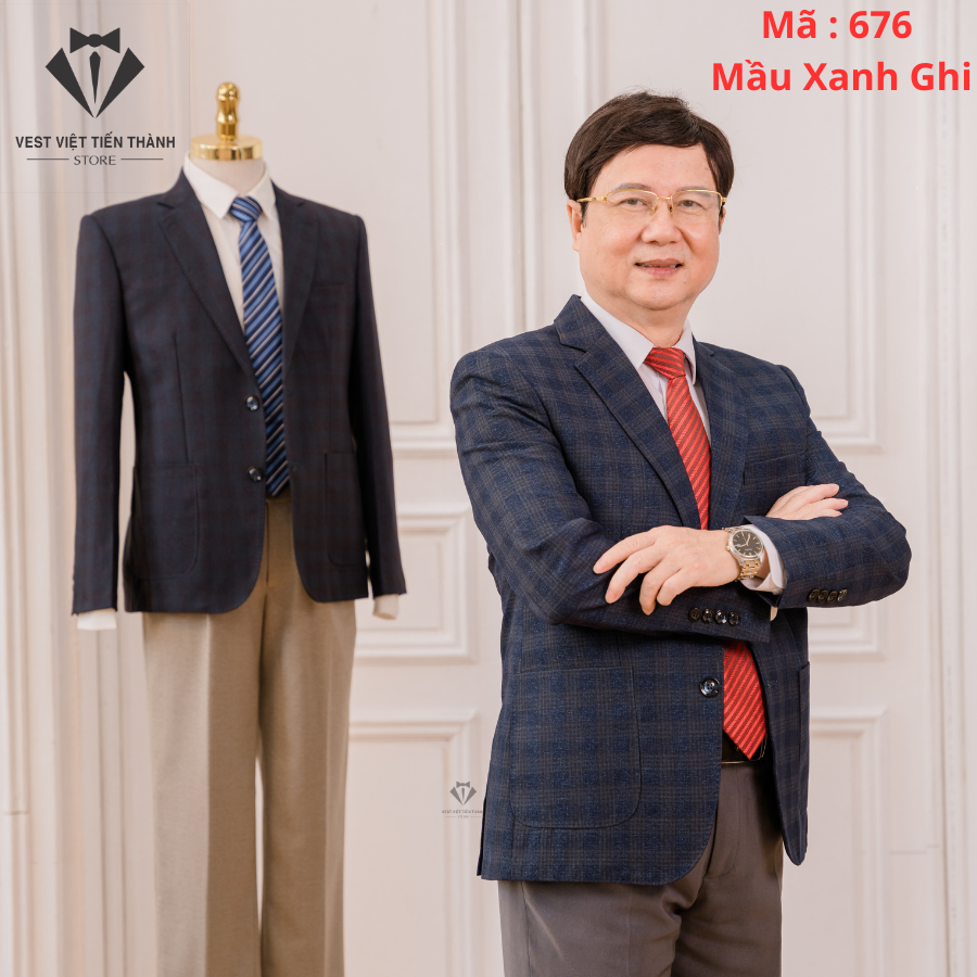 Bộ vest nam trung niên chất liệu tuýt si nhập khẩu ấn độ vest việt tiến  thành | Shopee Việt Nam