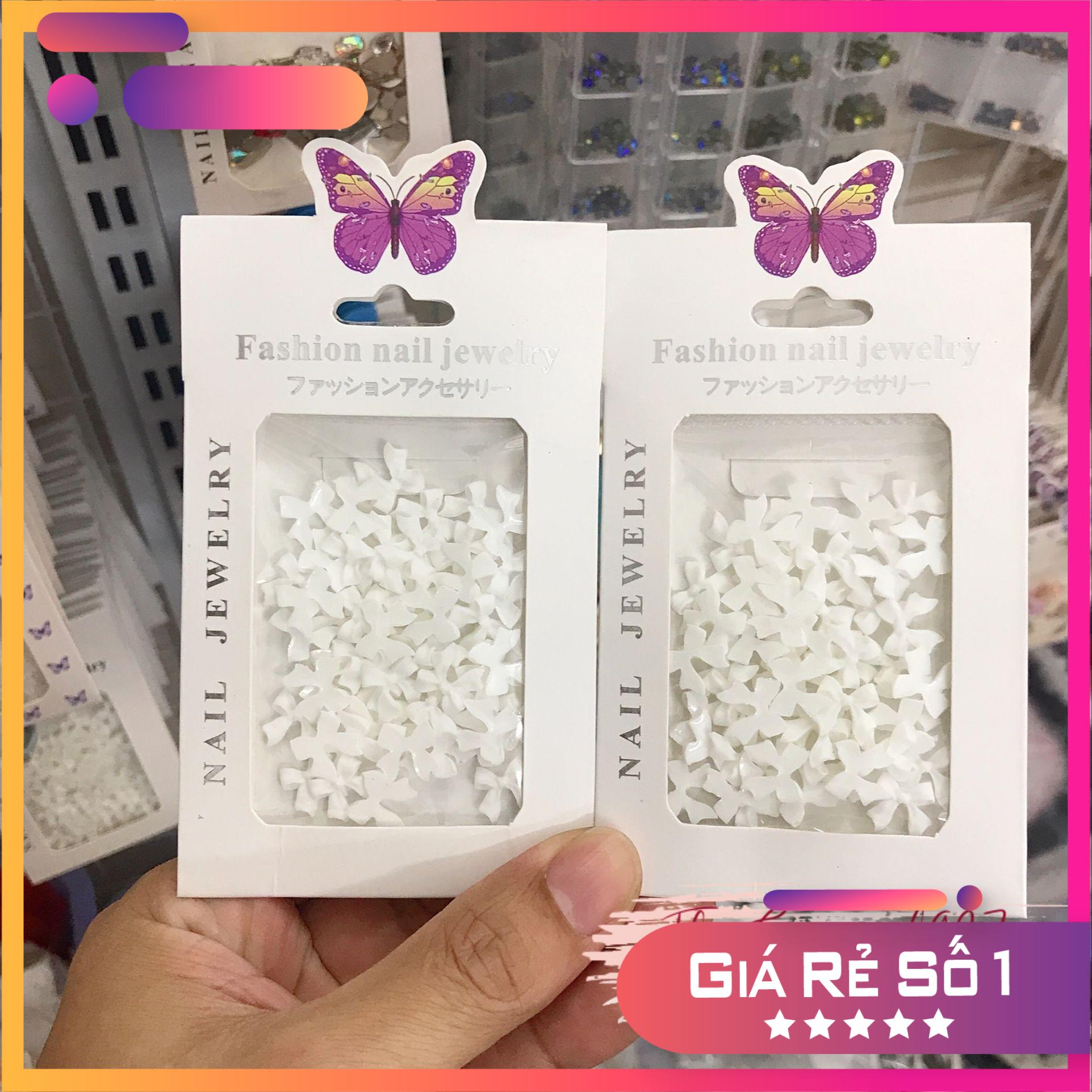 Set chram nơ Trắng Hot Trending - Đính móng siêu đẹp - TGN937