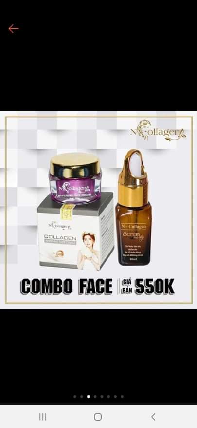 Combo whitening face cream + serum cao cấp ncollagen