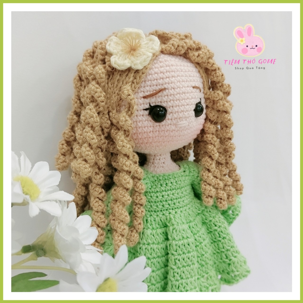 Búp bê len móc handmade - búp bê Rosaline 21 ( tạm hết hàng )