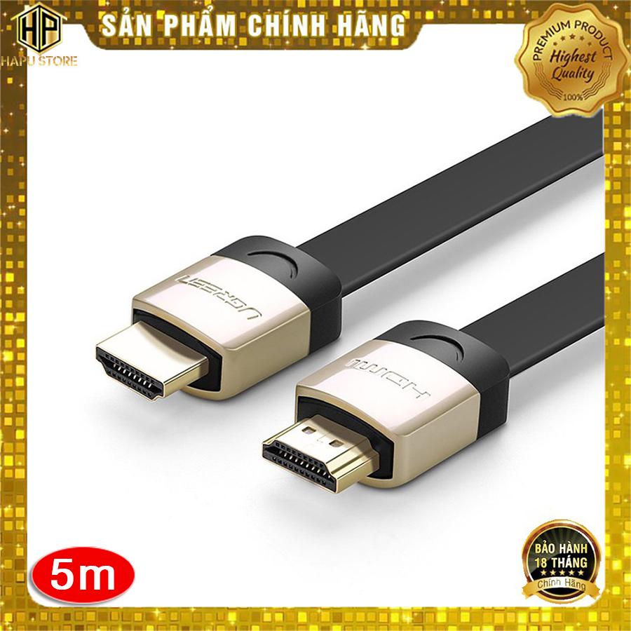 Cáp hdmi ugreen 10263 dài 5m chuẩn 1.4 hỗ trợ 3d 4k chính hãng - hapustore