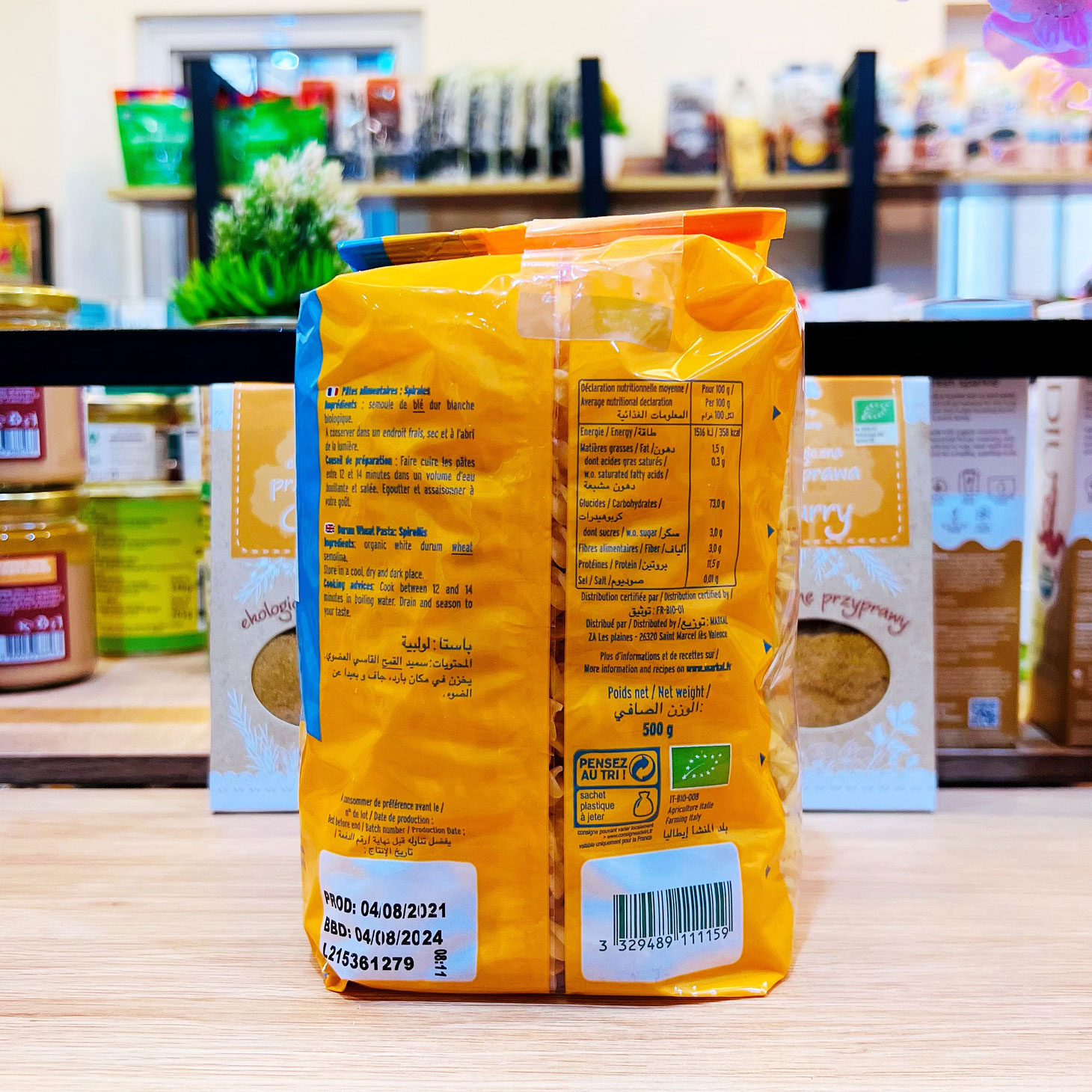 Nui xoắn trắng hữu cơ Markal 500g