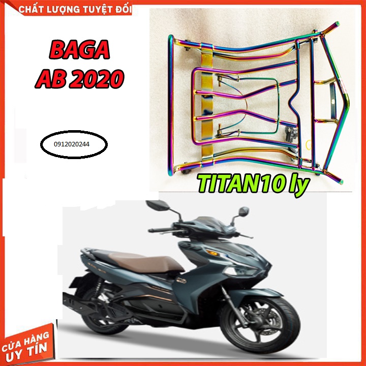 Baga giữa 7 màu xe AIR BLADE 125-150 2013-2021, baga inox titan 7 màu