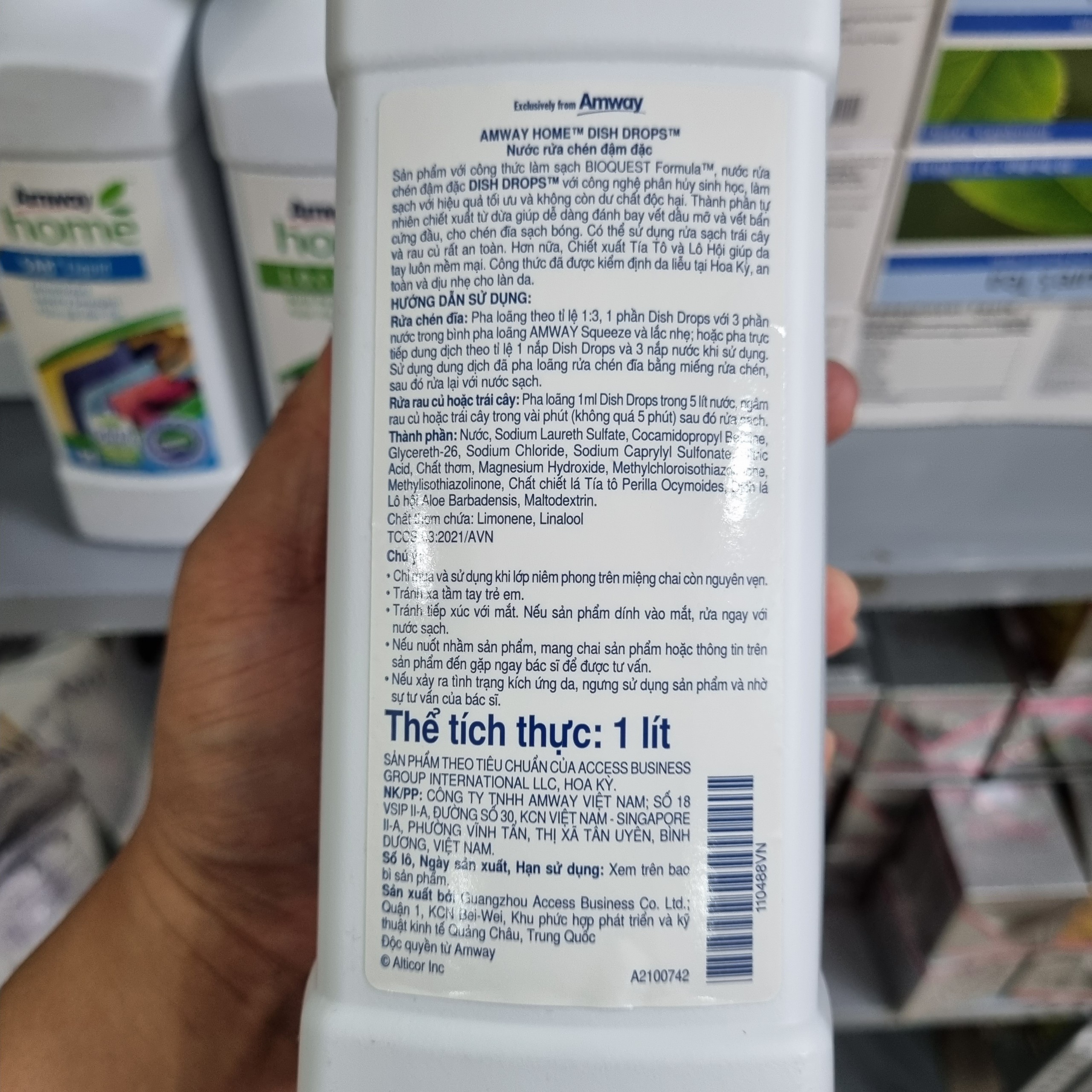 Nước rửa DISH_DROPS Aw 1 lít