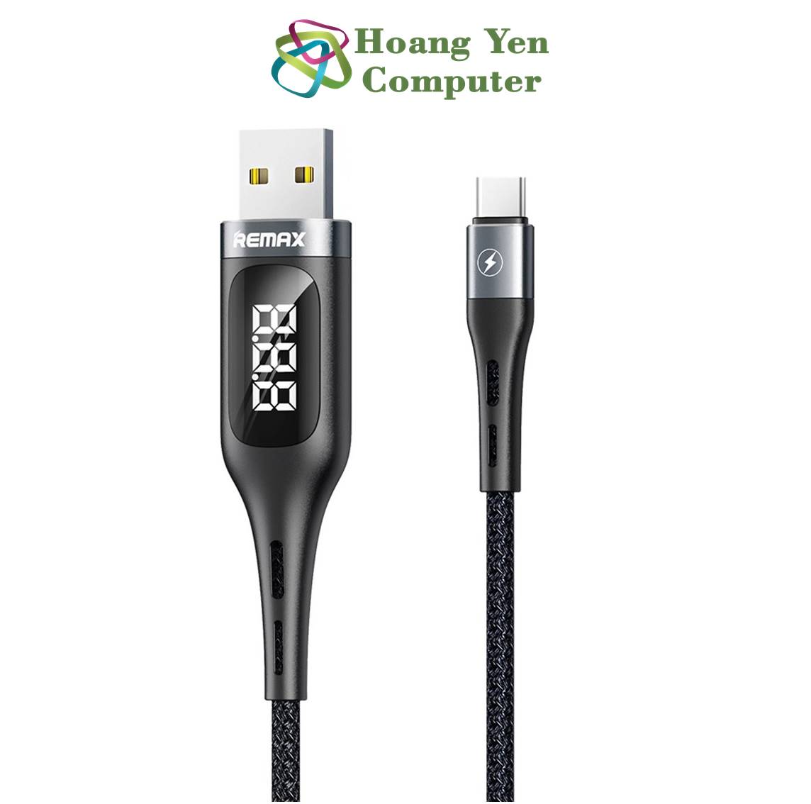 Cáp Sạc TYPE C Thông Minh Remax RC-096a Cho Android ( Hiển thị dòng sạc, Cài Giừ Tự Ngắt) - BH 6 Tháng 1 đổi 1