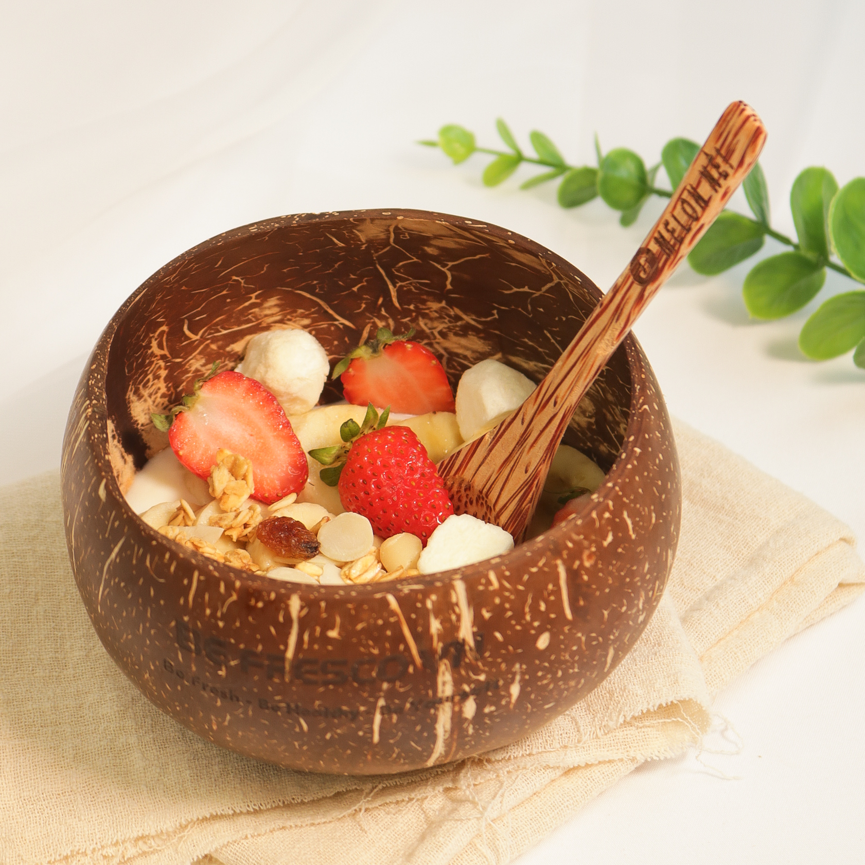 Tô/Chén/Bát Kèm Thìa Gáo Dừa Ăn Granola Befresco