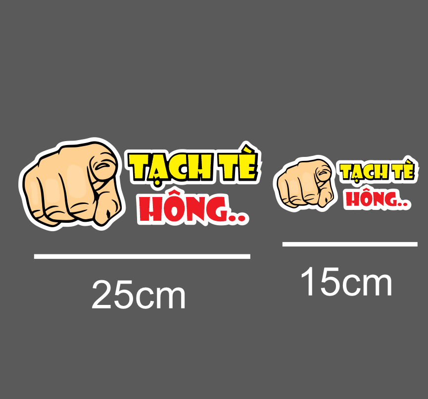 sticker TẠCH TÈ HÔNG dán xe ô tô, nhãn dán, Decal