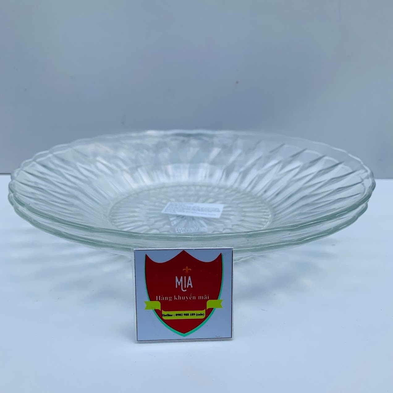 BỘ 4 ĐĨA THỦY TINH 22CM INDONESIA HKM (DĨA SỨ)