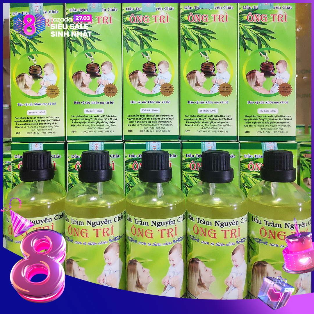 Combo 10 chai Dầu Tràm Huế Dầu Tràm nguyên chất Ông Trì chai 100ml
