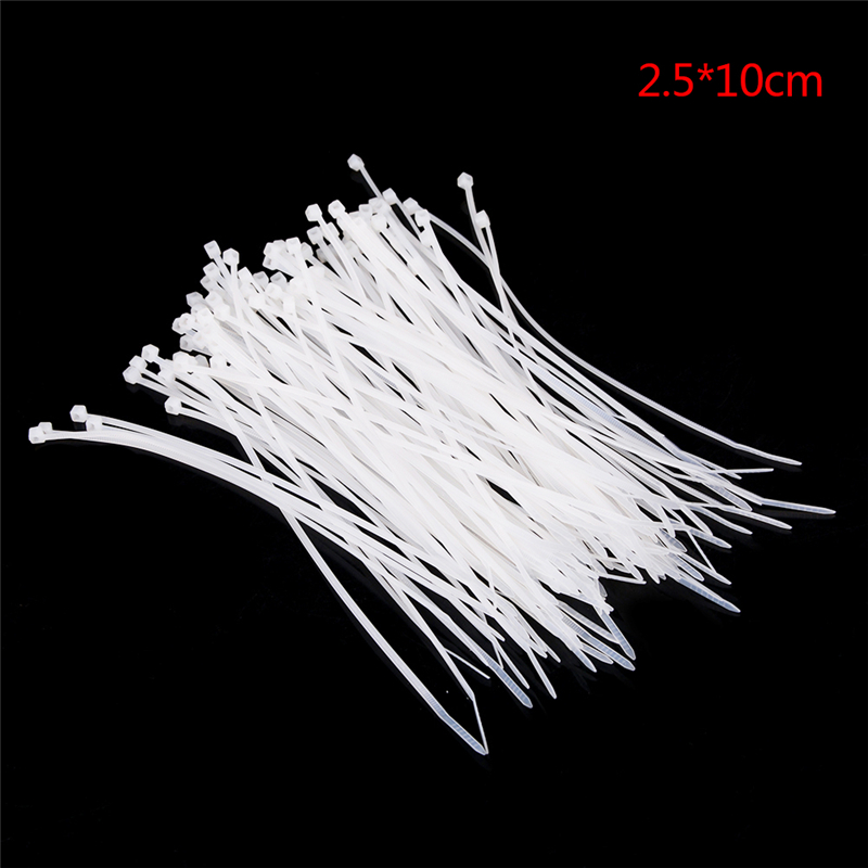 Hffxvcq1 littlegroot 100 cái dây buộc dây cáp màu trắng đen dây buộc dây cáp nylon tự khóa