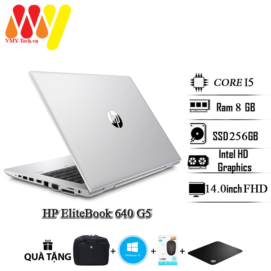 Hp probook 640 g5 laptop, core i5 8350u, 8gb ram, 256gb ssd, 14inch fhd, free laptop bag, wireless mouse, mouse pad, windows installed, lifetime cleaning