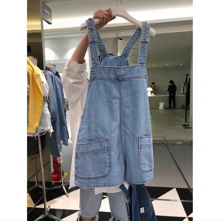 Quần Yếm Jeans Túi 2 Túi
